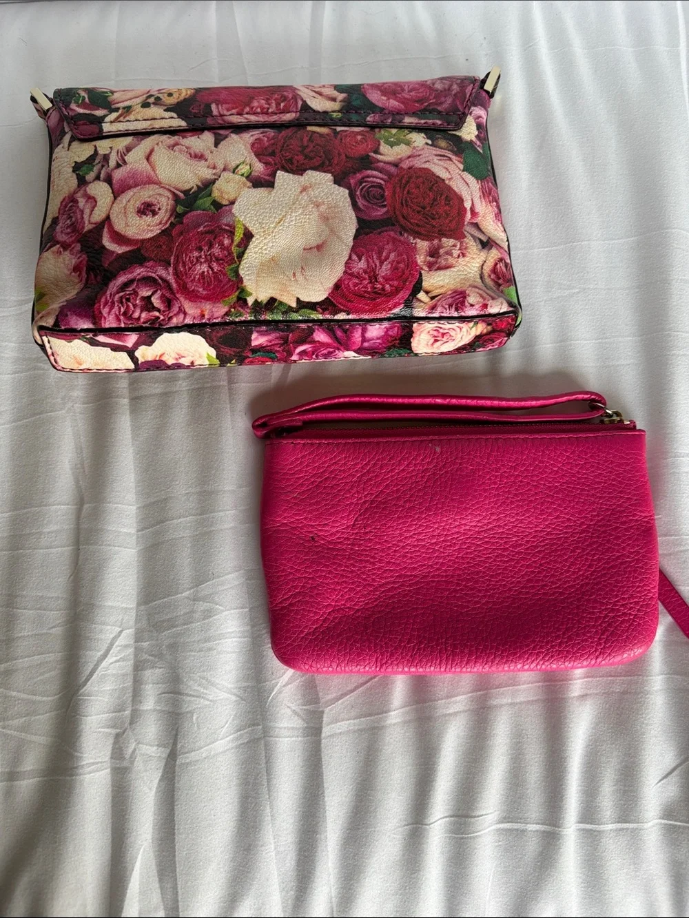 kate spade floral multicolor leather wristlet clutch - pink & green roses - Picture 3 of 17